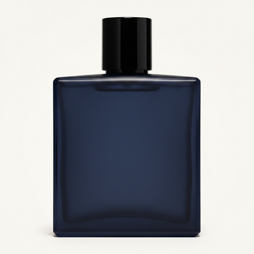 Inspirado en Bleu de Chanel — frasco azul marino profundo minimalista