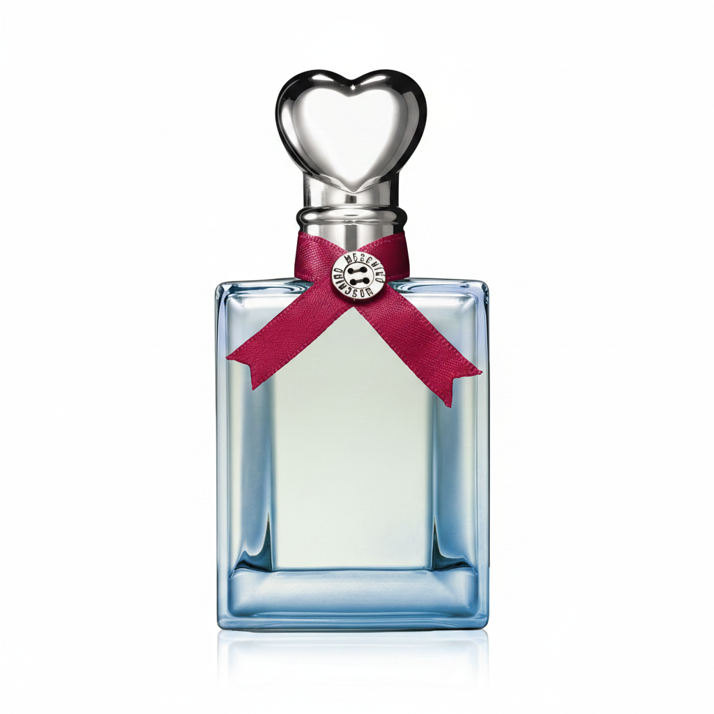 Inspirado en Funny! de Moschino — frasco azul cielo con corazón plateado